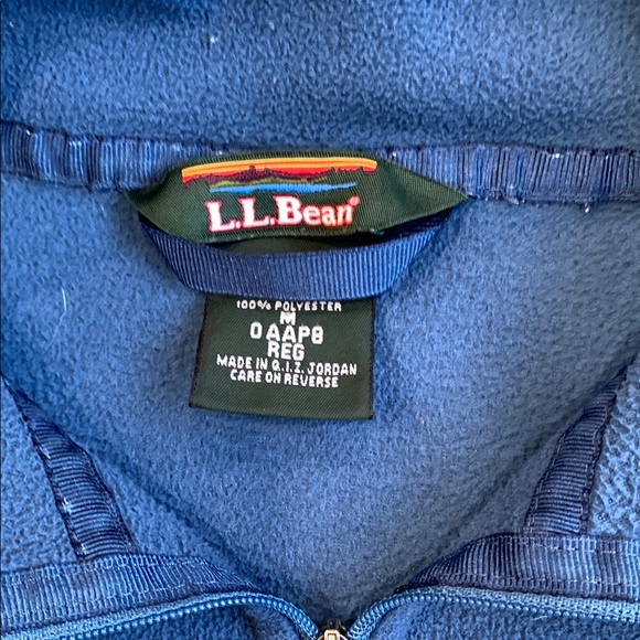 L.L. Bean Blue Outdoor 1/4 Zip Pullover Fleece Sweatshirt Size Medium - Picture 2 of 8